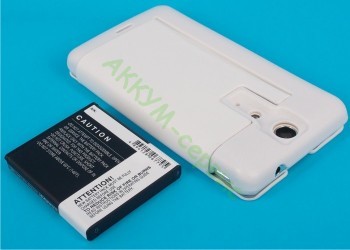 Аккумулятор BA900 для смартфона Sony Xperia TX LT29i Cameron Sino повышенной емкости в комплекте специальная задняя крышка белого цвета с флипом - АККУМ-сервис, интернет-магазин аккумуляторов в Екатеринбурге